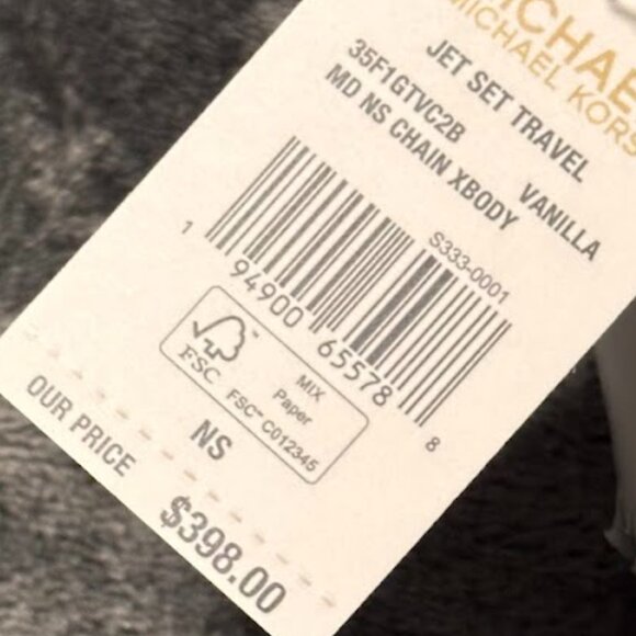 Michael Kors Jet Set Travel Medium Signature Logo Crossbody Vanilla Neutral NWT - Picture 6 of 15